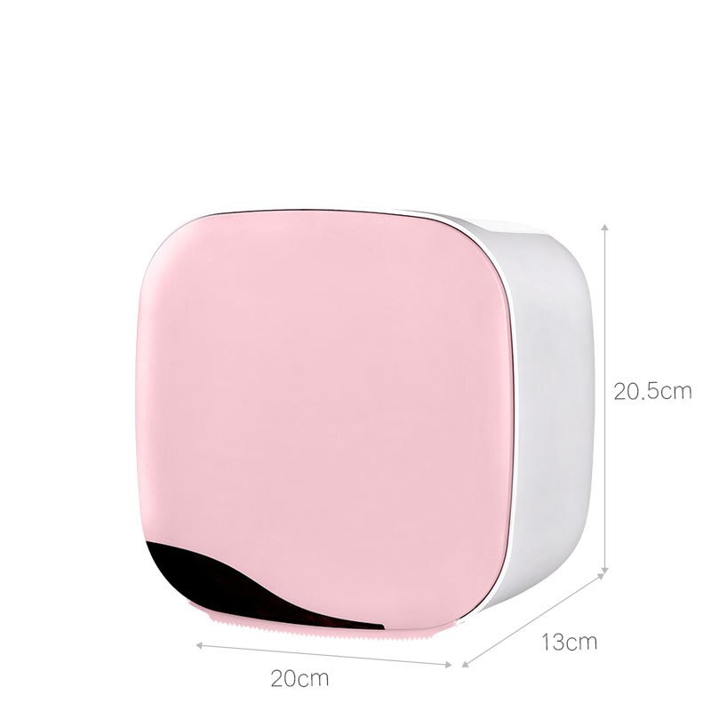 Waterproof Wall Mount Toilet Paper Holder Shelf Toilet Paper Tray Roll Paper Tube Storage Box Tray: Pink