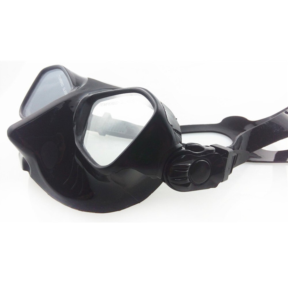 Top dykning gear lav volumen spearfishing maske og fleksibel silikone snorkel dykningssæt sort snorkel maske sæt til voksen
