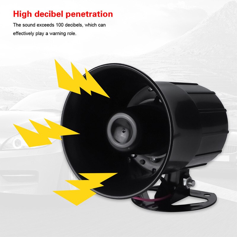 Klaxon sonore pour moto, voiture, camion, véhicule, haut-parleur, alarme, 6 sons, 100W, pièces de Modification