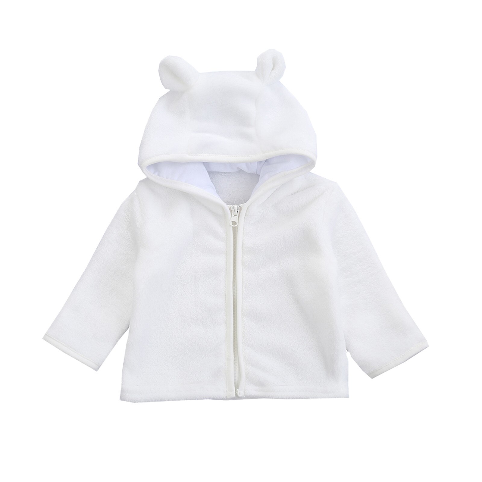 Winter Jas Baby Kleding Voor Pasgeborenen Baby Boy Meisje Kleding Lange Mouw Fluffys Hooded Bovenkleding Winter Jas Kinderen Jassen: WHITE / 24M
