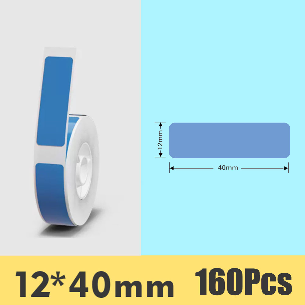 Niimbot D11 D110 D101 Mini Label printer paper Printing Label Waterproof Anti-Oil Price Tape Scratch-Resistant Label Sticker: Blue 12X40mm