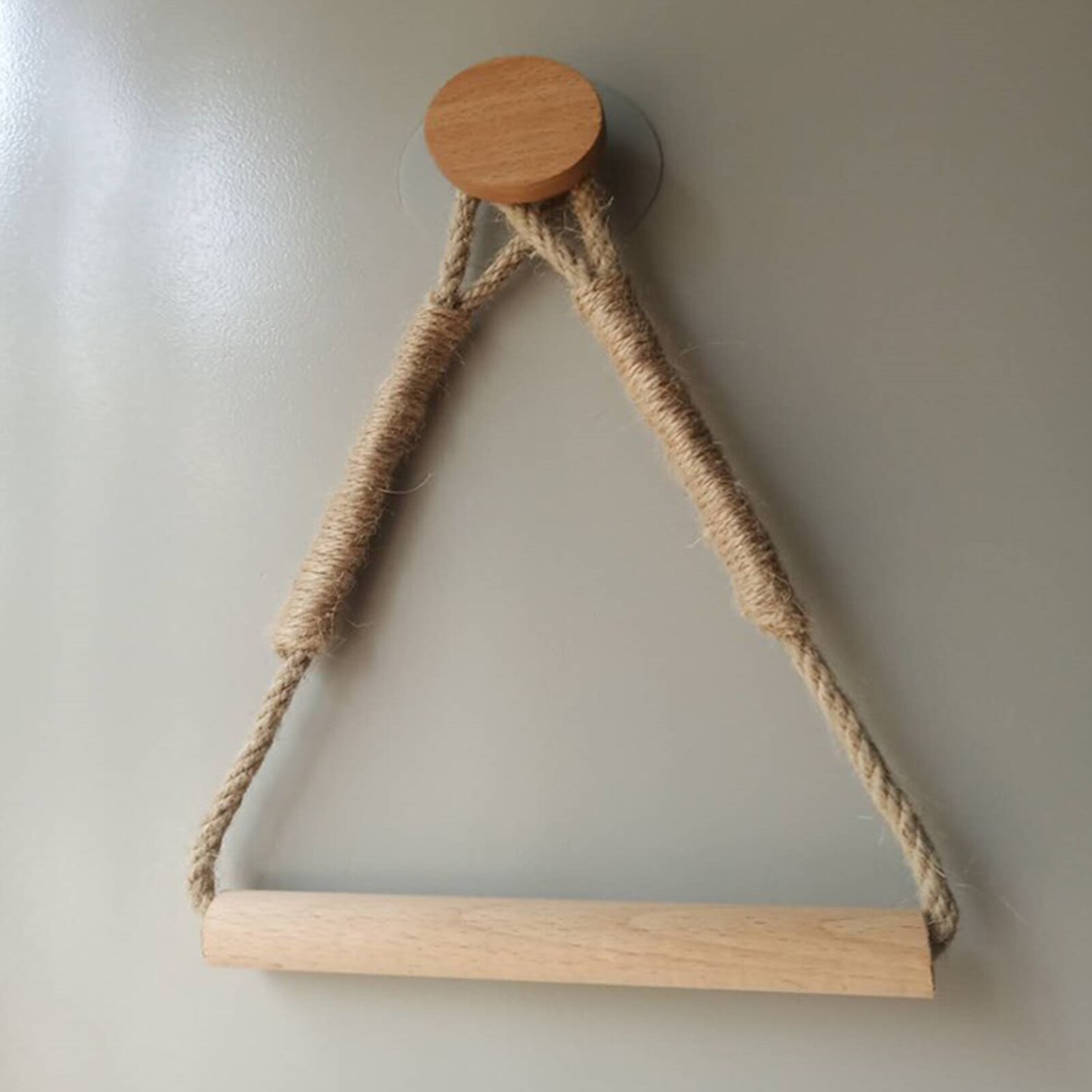 Toallero de papel con cuerda de cáñamo colgante para baño, soporte de herramientas Vintage para el hogar, sin perforaciones