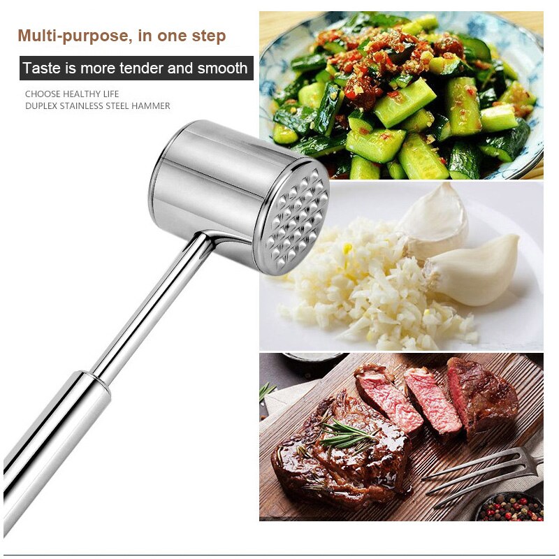 Vleesvermalser Mallet Vlees Hamer Roestvrij Staal Steak Pounder Rundvlees Kip Rvs Losse Vlees Hamer Keuken Gereedschap