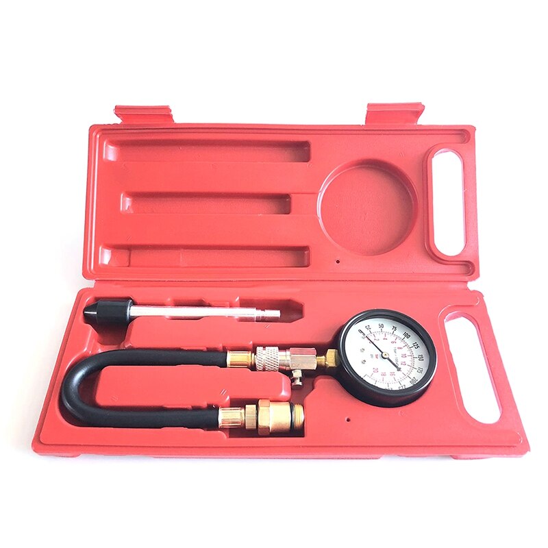 G324 0-300PSI Compression Engine Cylinder Tester Pressure Gauge Tester Kit Car Diagnostic Tool