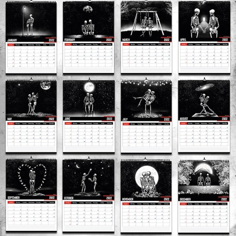 2022 Gothic Art Muur Kalender Met Thuis Woonkamer Decoratie Jaar Kerstcadeaus