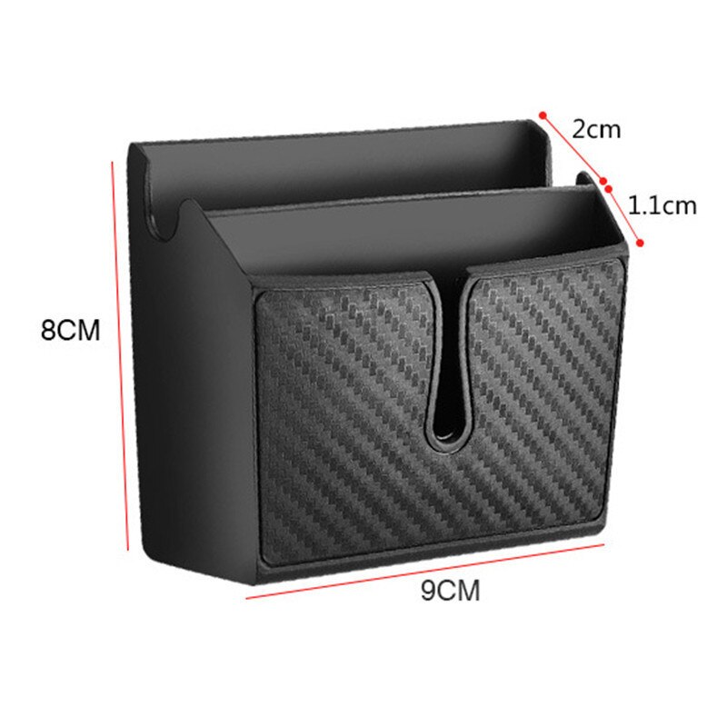 Newest Model Car Storage Box Carbon Fiber Grain Paste Type Cellphone Holder Flexible Glue Surface Stowing Tidying Storage Box