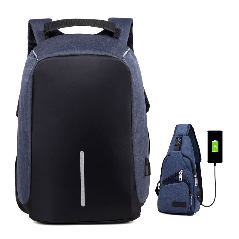 15.6 inch Laptop Backpack Teenager Male Mochila USB Charging Anti Theft Backpack Travel Waterproof School Bag School Backpack: Set 12