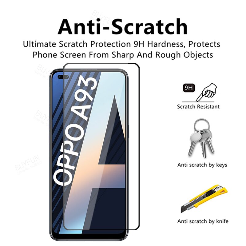 2 uds la cubierta de cristal para OPPO A93 de templado de vidrio de película para OPPOA93 OPPO un 93 vidrio Protector de seguridad caso