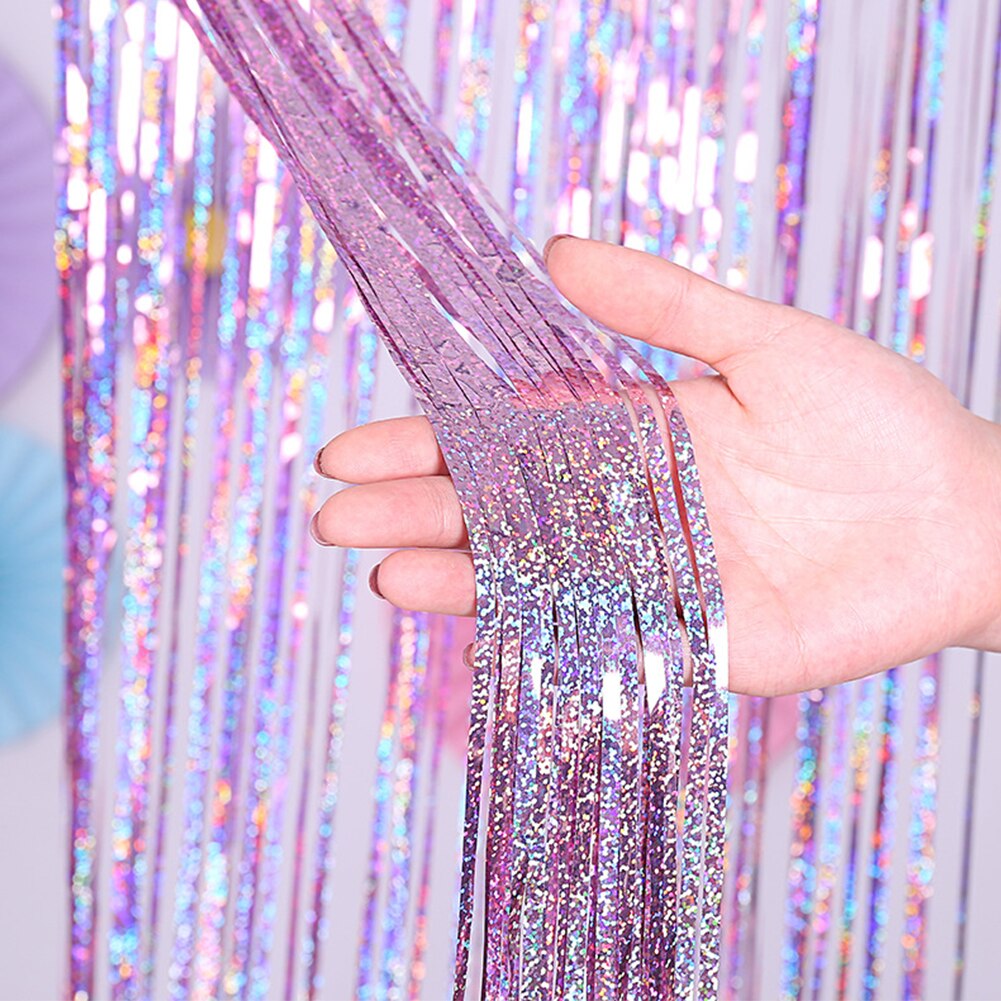 Photo Booth Tinsel Wedding Party Fringe Backdrop Curtains Anniversary Shimmer Wall Decor Adult Birthday Door Bachelor Foil