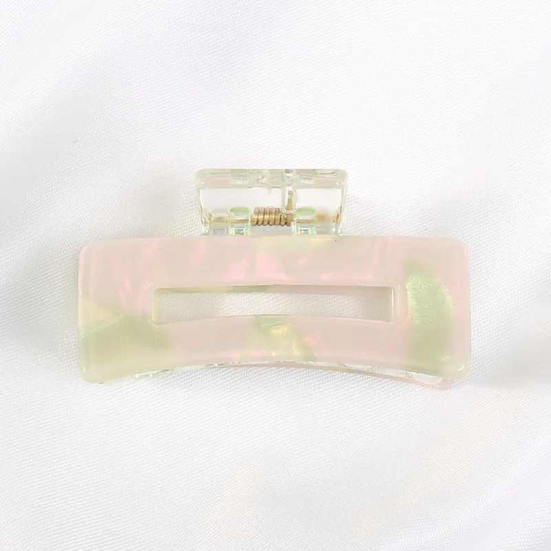 Bgffuy Mini couleur unie imprimé léopard acrylique croix griffes de crabe pince à cheveux coréenne filles femmes accessoires de cheveux: Gris foncé