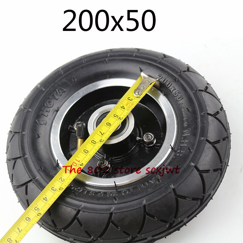 Electric Scooter Tyre With Wheel Hub 8" Scooter 200x50 Tyre Inflation Electric Vehicle Aluminium Alloy Wheel Pneumatic Tire