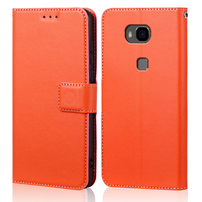 Huawei Honor 5X Case Cover Pu Lederen Telefoon Case Voor Huawei GR5 Gr 5 KII-L21 KII-L22 KII-L05 / Honor 5x x5 5 X KIW-L21 KIW-L24: Orange