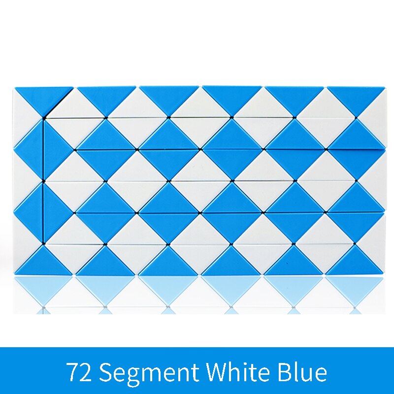 Cubo di righello Magico 3D Qiyi 60/72/24/36/48 segmenti Cubo Magico serpente Cubo di torsione Puzzle giocattoli educativi per bambini per bambini: 72 white blue