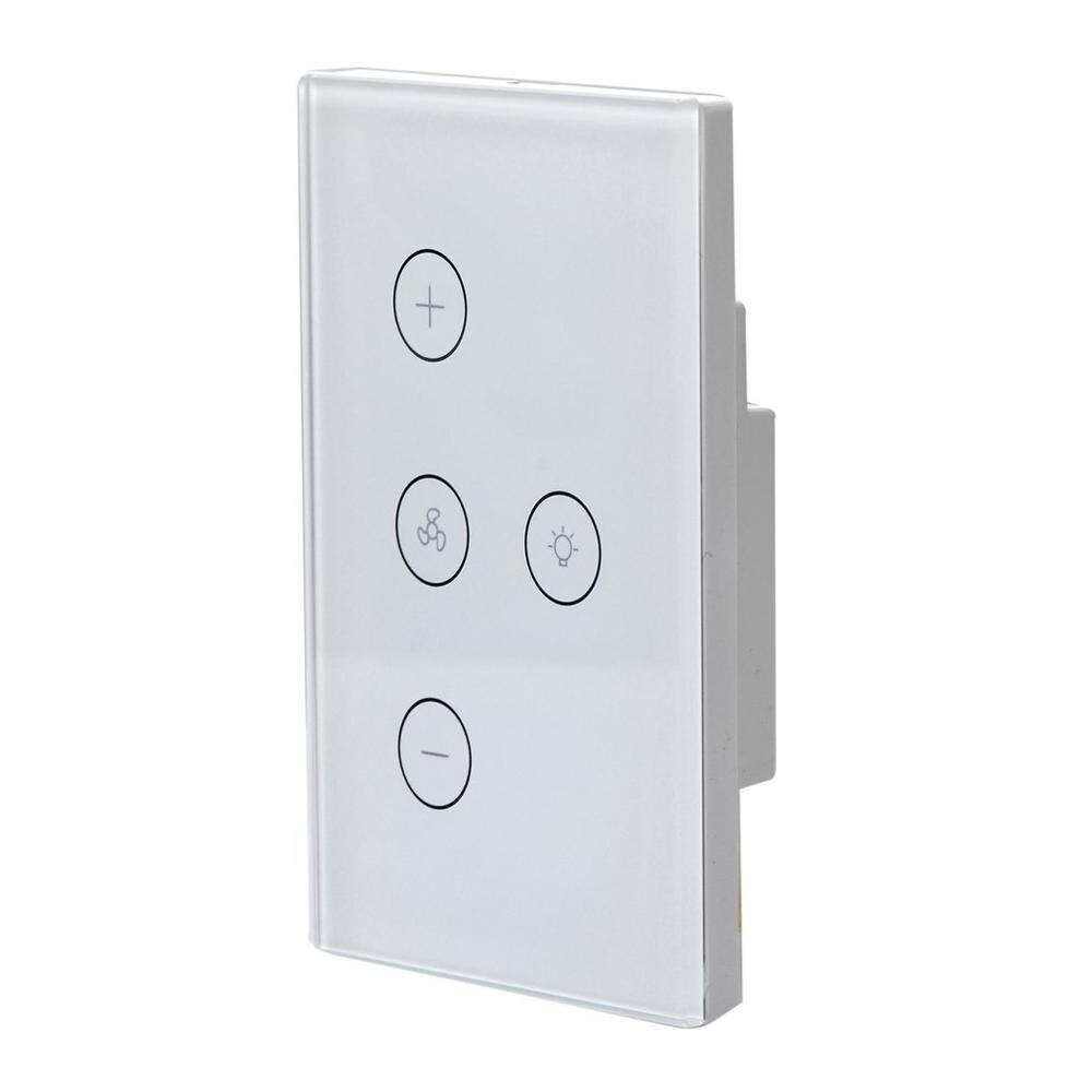 EU WiFi Smart Ceiling Fan Wall Touch Switch APP Remote Timer and Speed Control Glass Panel For Alexa and Google Home Fan Parts