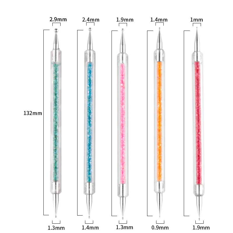 5/7/8 Stuks Nail Art Liner Tekening Pen Brush Diy Uv Gel Nail Lijn Strepen Schilderen Pen acryl Handvat Manicure Tool 7/9/11/15/20Mm: pattern 17