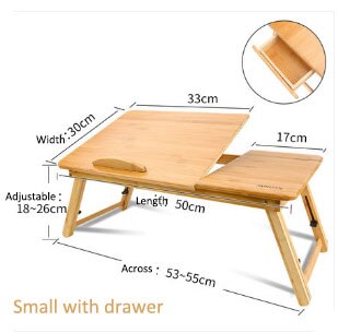 Verstelbare Draagbare Computer Bureau Plank Slaapzaal Bed Schoot Bureau Boek Lezen Slaapbank Lade Tafel Picknicktafel Leren Computer N: Chocolade
