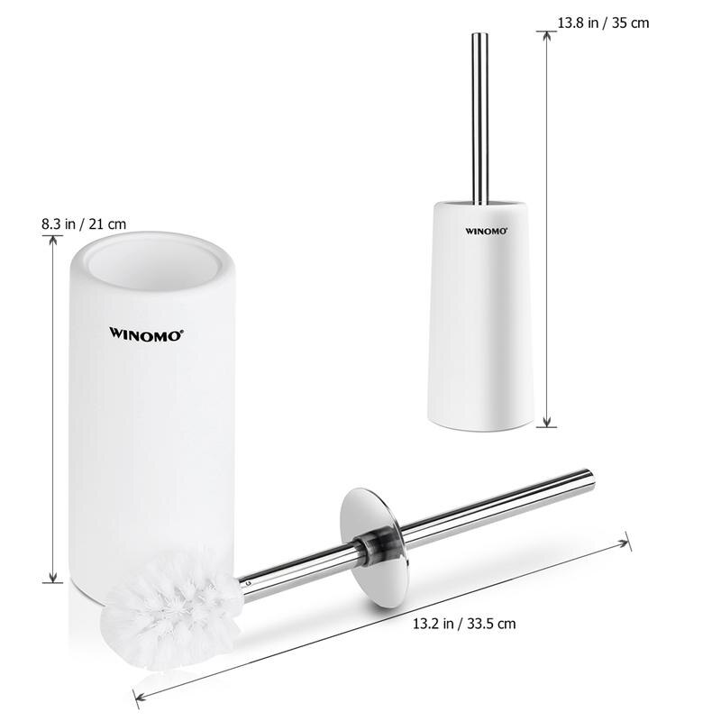 Winomo Rvs Toiletborstel En Houder Reinigingsborstel Staande Schoonmaak Tool Voor Badkamer Opslag Accessoires