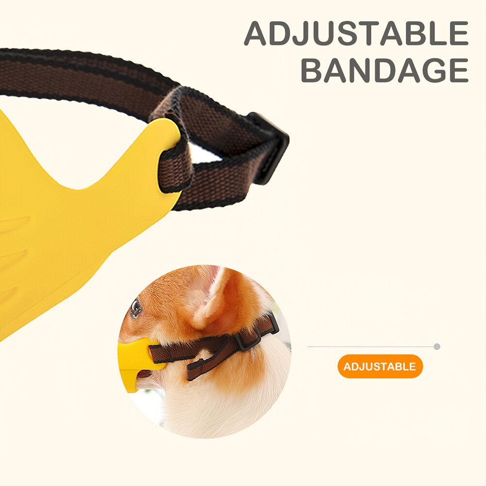 Dog Muzzle Silicone Cute Duck Mouth Mask Muzzle Bark Bite storng Stop Small Dog Anti-bite Masks Dog Products Pets Accessories