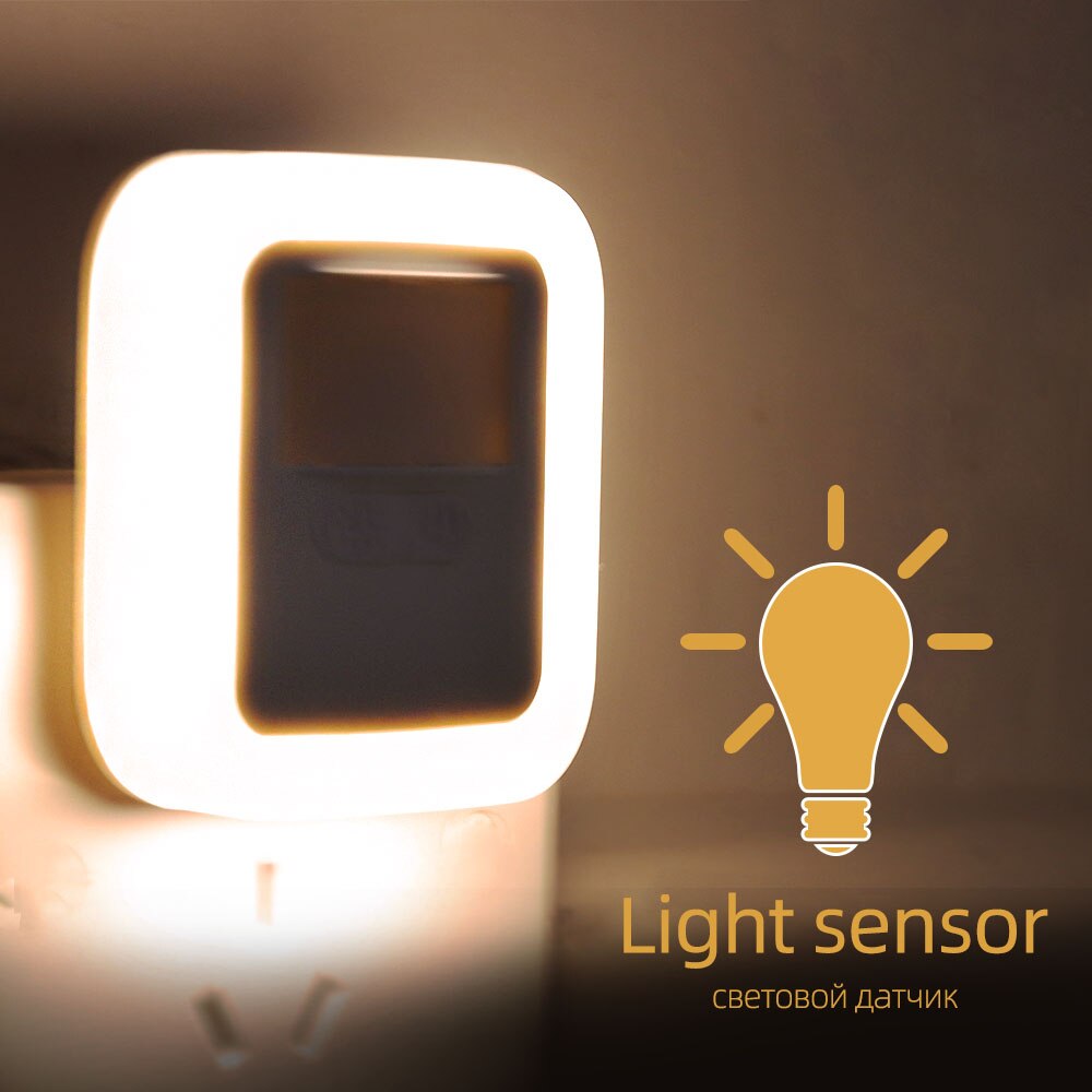 Ledet lyd lys kontrol sensor smart hjem nat lampe plug-in bevægelses sensor lys dæmpbar væg nat lampe trappe skab lys: Lysstyring / Os