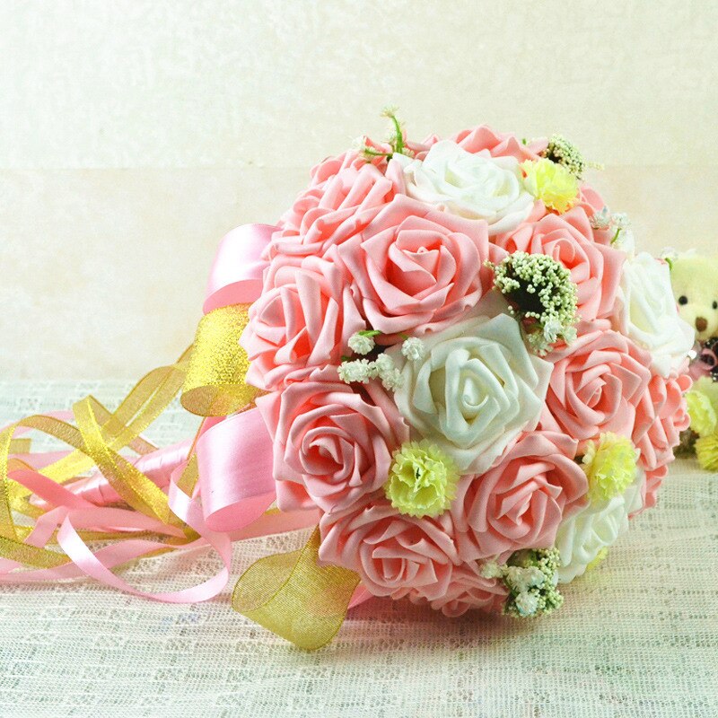 bride holds a bouquet A wedding Wedding bouquet D71 manufacturer simulation rose wedding bouquets