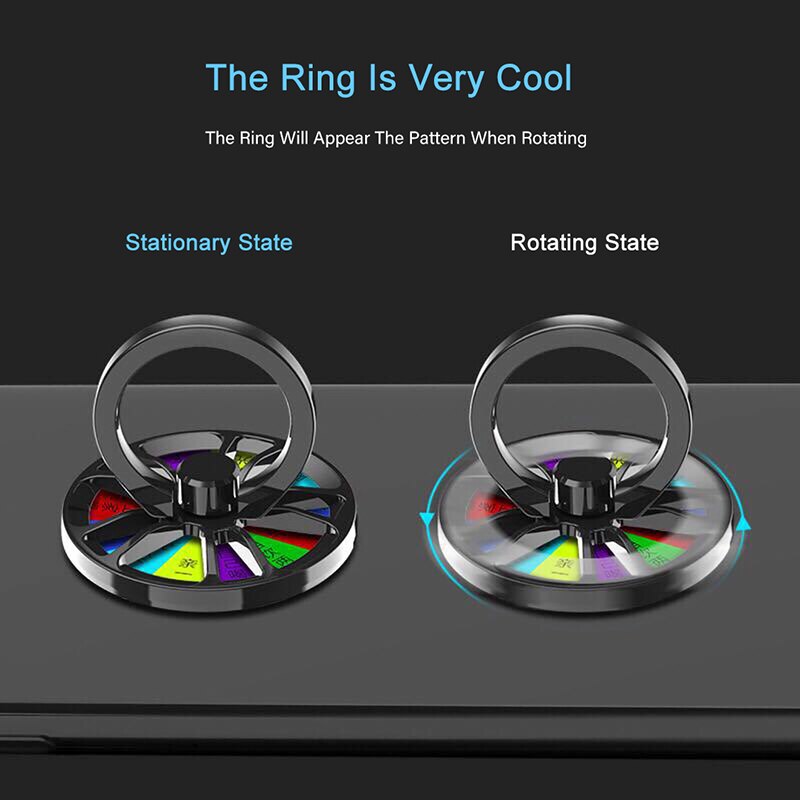 Gyro doigt anneau support main Spinner rotatif 360 Rotation métal support de téléphone Mobile support pour iPhone 7 8 Samsung S8 Huawei Fun