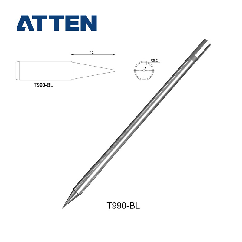 ATTEN T990-K/I/B/BC2/C1 Soldering Iron Tip for ST990 ST8602D Soldering Station: Yellow