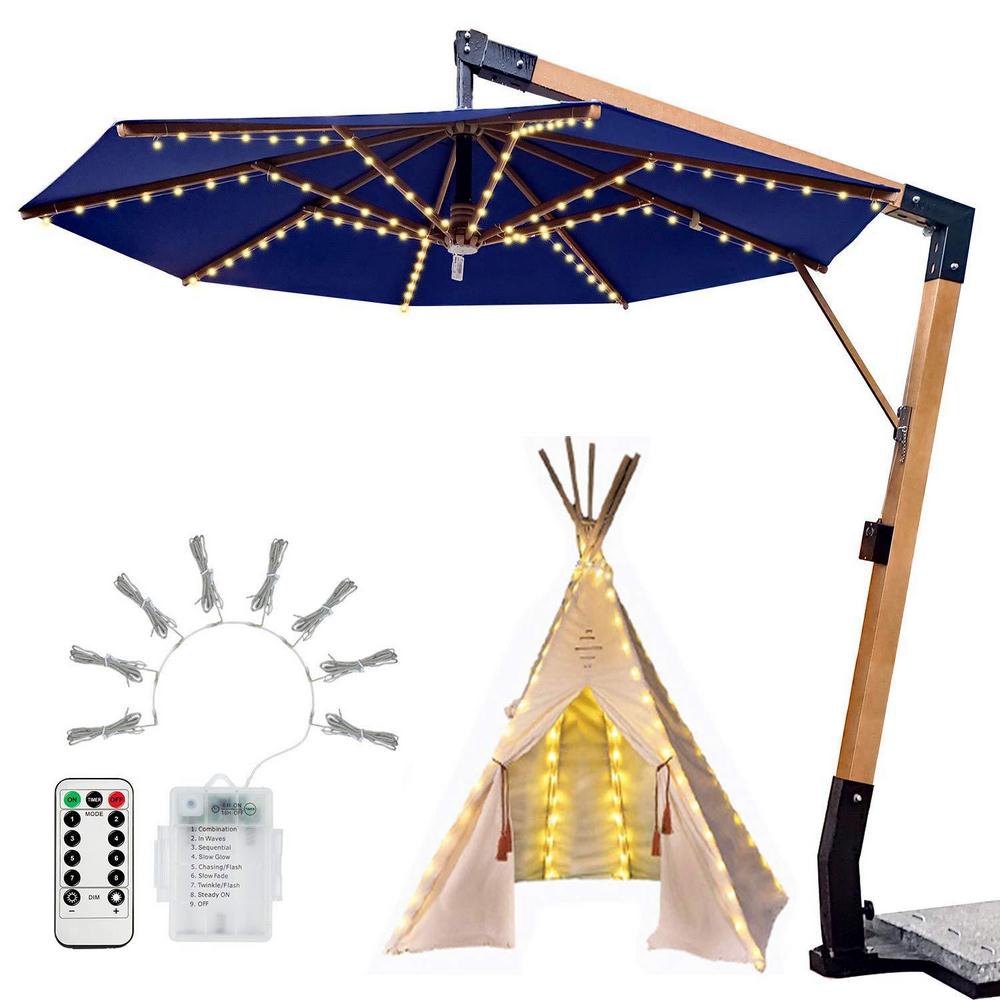 Parapluie lampe étanche capteur contrôle chaîne lumières Patio parapluie lumière Flexible décor éclairage extérieur plage lampe