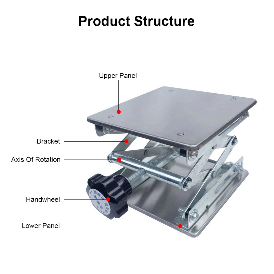 4"x4" 100x100mm Aluminum Router Lift Table Woodworking Engraving Lab Lifting Stand Rack Lift Platform Woodworking Benches