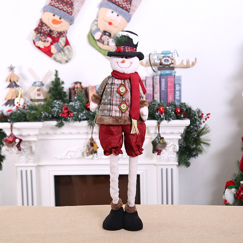 Weihnachten Teleskop Puppe Santa Schneemann Elch Ornament Fenster Dekoration Schneeflocke Gitter Kleidung kurze Hose Mittel Größe: Schneemann