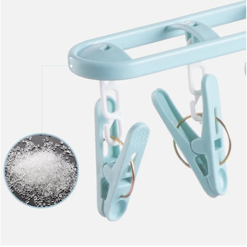Zusammenklappbarer Wäscheständer für Reisen, Hemden, Socken, KleiderbüGel mit Clips, faltbare Hosen, KleiderbüGel, Schrank-Organizer