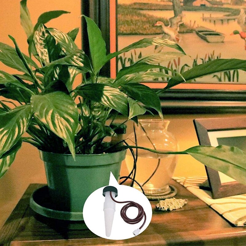 8- pack inomhus automatisk droppbevattning bevattningssystem för växtvattnare keramiska sonder sprinkler krukväxt spikes self w