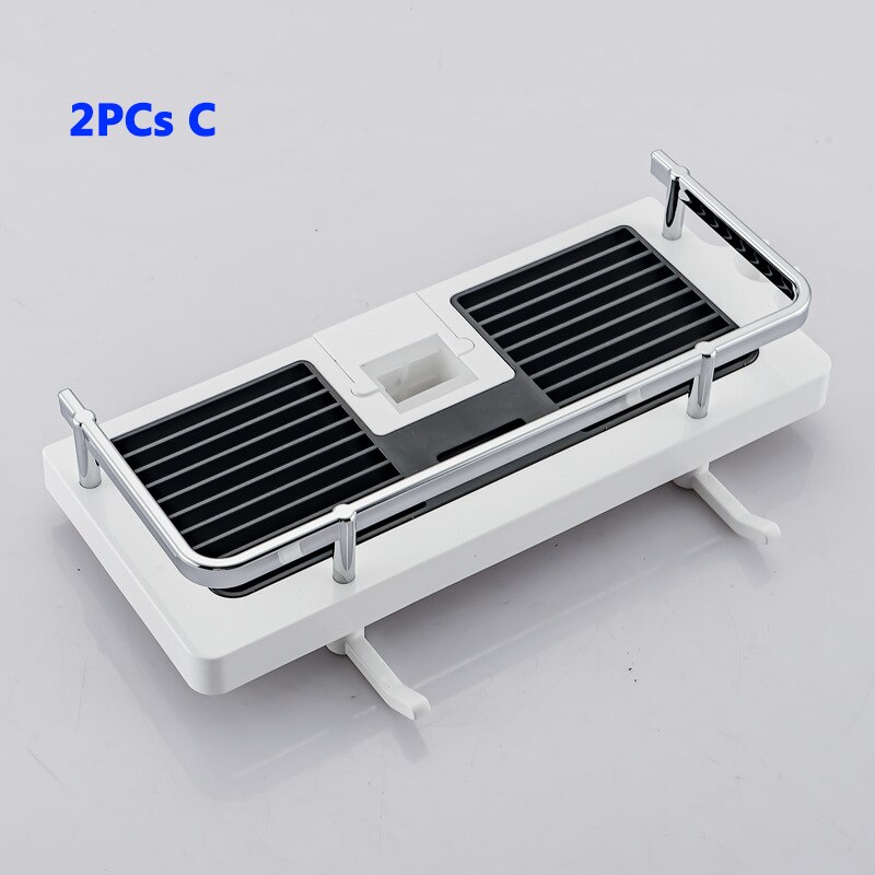 Dropshipping del supporto della testa di doccia dell'asta di sollevamento del singolo livello dell'organizzatore dello scaffale di stoccaggio della doccia del vassoio dello shampoo degli scaffali del bagno: 2pezzi C