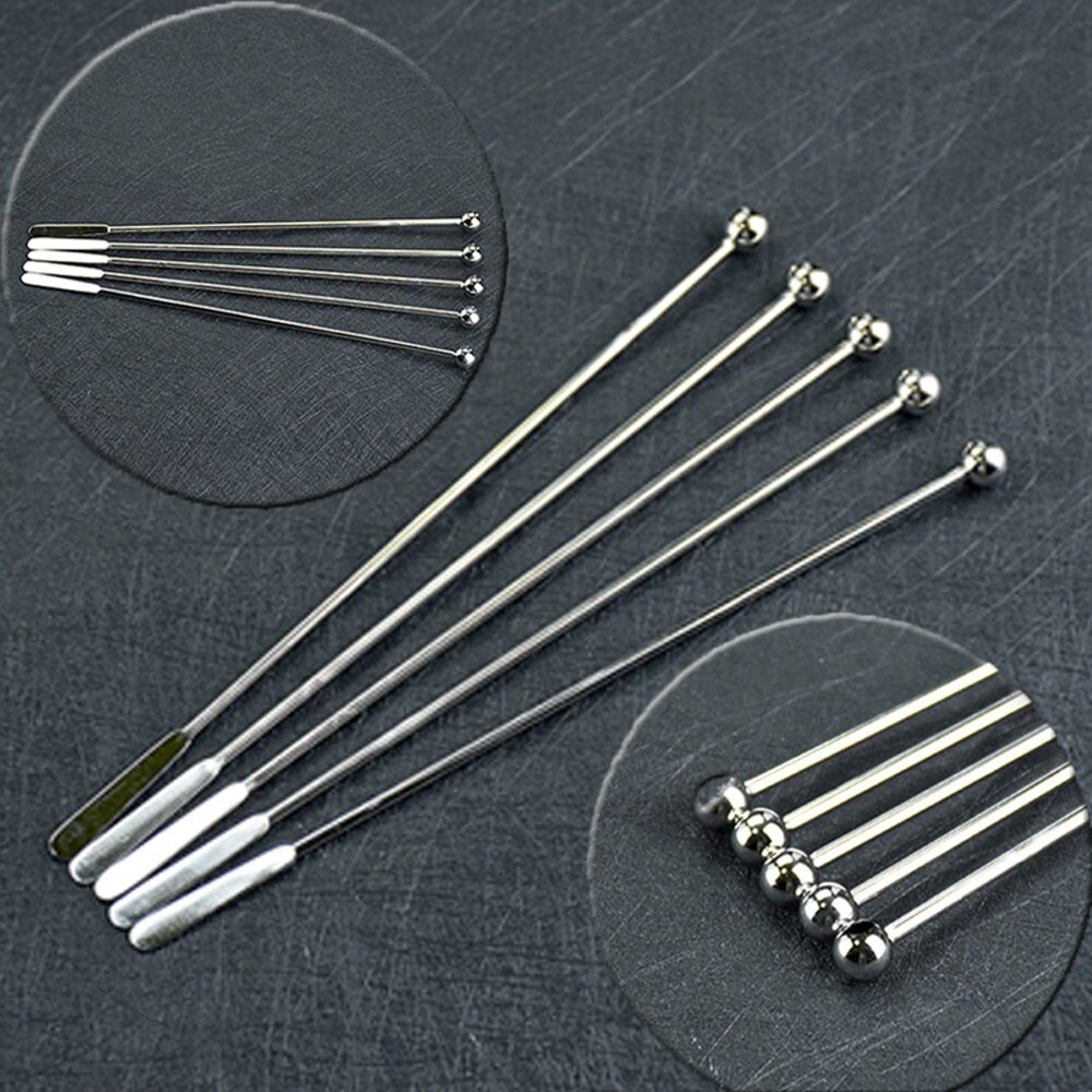 Swizzle Sticks Metal Stainless Steel Mixing Cocktail Coffee Stirrers Wine Drink Mixing Stirring Rod Kitchen Bar Utensil