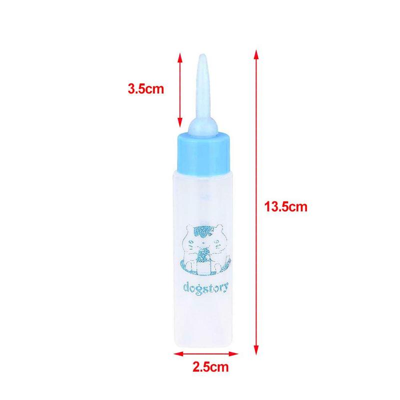 60ml valpar kattunge nappflaska husdjur hund katt bady ammande vatten mjölk djur baby matare med rengöringsborste slumpmässig färg 6 stycken