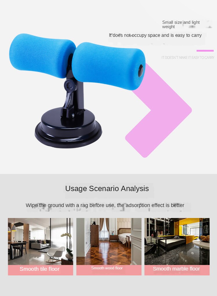 Fitness Suction Cup Sit-Up Cushion Sit Up Stand Bars Abdominal Core Strength Muscle Training Home Gym Body Shaping Building Bar