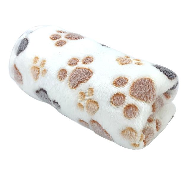 Pet Soft Warm Blanket Winter Coral Plush Paw Print Blanket Cat And Dog Mattress Medium Small Dogs Cats Coral Fleece Pet Supplies: Black / 76x104