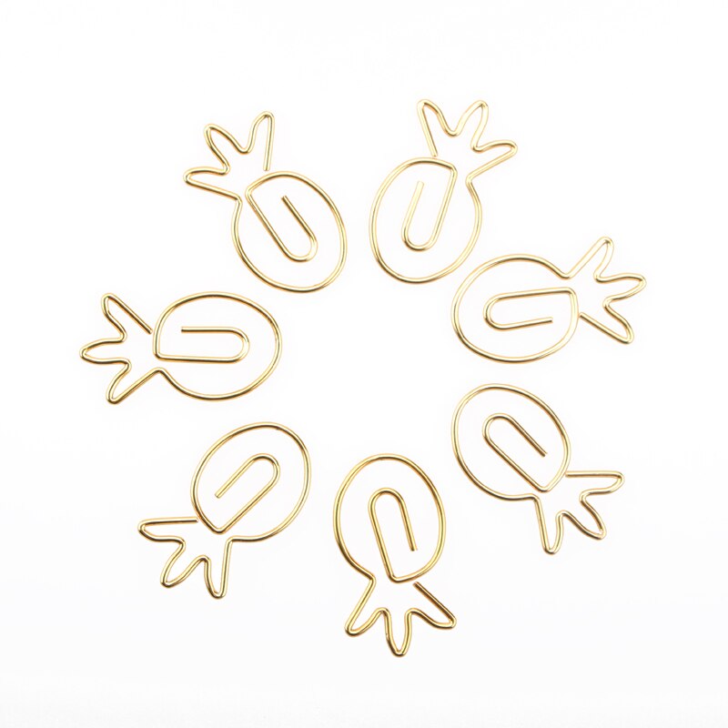 Trombone ananas doré en forme spéciale, trombone doré, décor or pour bureau, papeterie fournitures de bureau