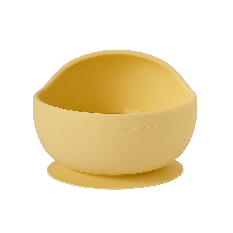 Feeding Wooden Handle Silicone Spoon For Baby Utensils Eat Soild Food Kids Training Manipulative Ability Children's Tableware: E219467