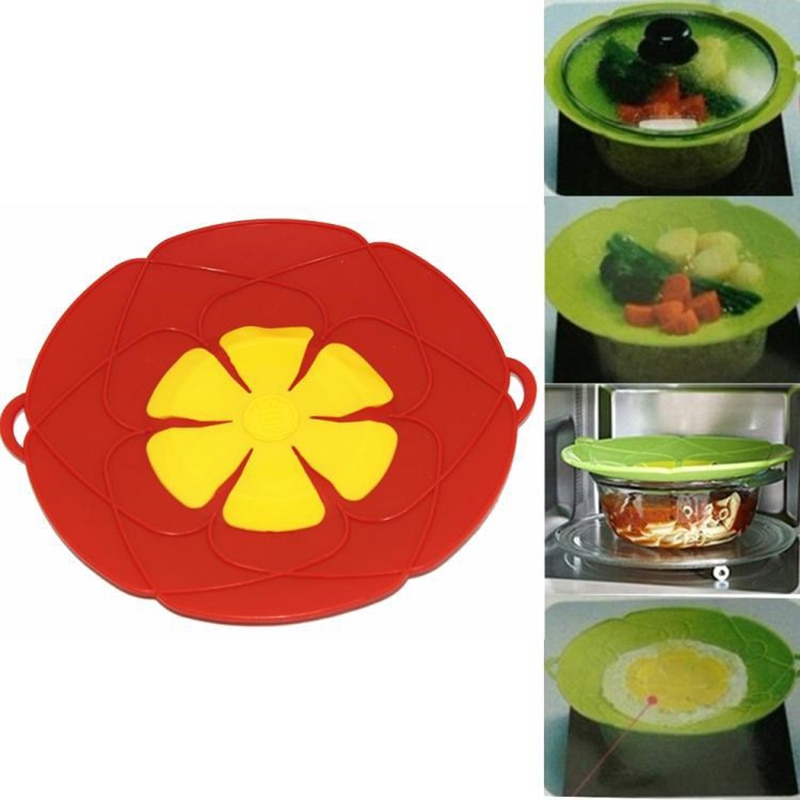 Couvercle De Casserole Silicone Anti-Déversement 29 Cm - Bouchon Rotatif Multifonction Gris