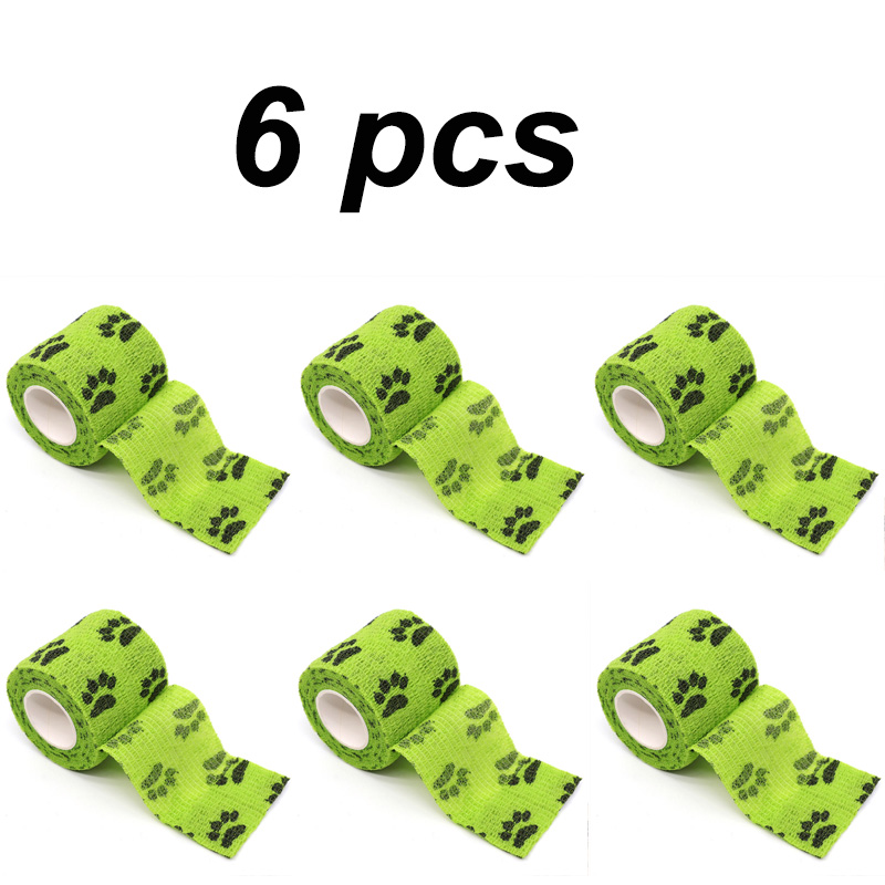 6 pcs Pet Puppys Anti Dirt Tool for Going Out Leggings Self Adhesive Bandages for Walking Dogs Feet Wrapping Protective Bandages: green