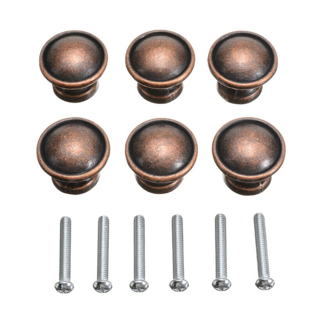 Brushed Copper Handle 10Pcs Door Knobs Kitchen Cabinet Drawer Furniture