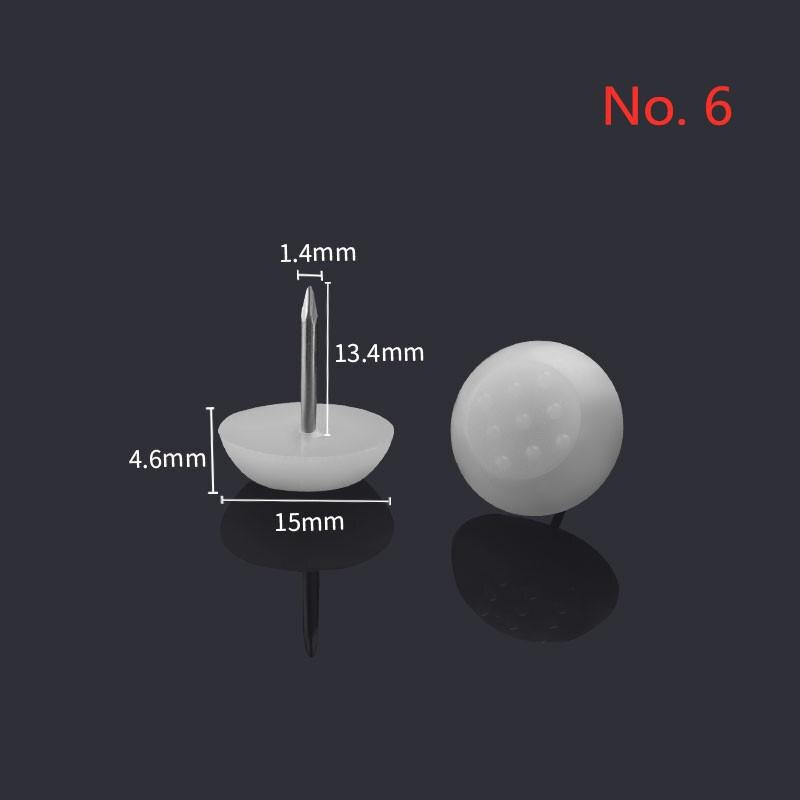 20 Stks/partij 10Mm/14Mm/17Mm Meubels Plastic Voet Nail Sofa Tafel En Stoel Kruk Nylon vocht Proof Antislip Pad Geluid Anch: No. 6