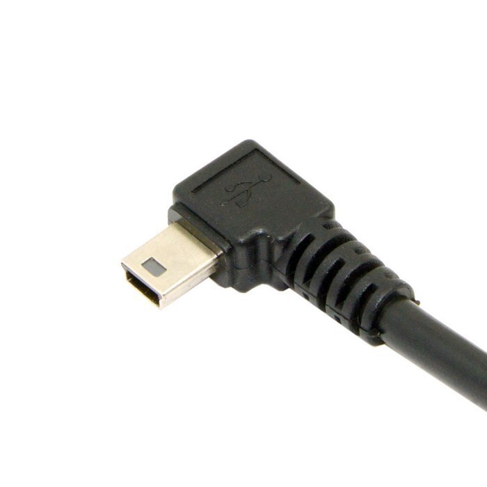 Zihan Mini USB B Type 5pin Male Left Angled 90 Degree to USB 2.0 Male Data Cable 6ft