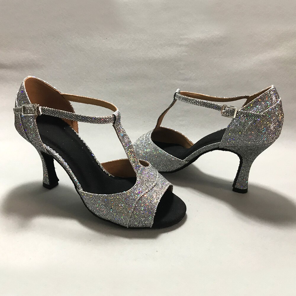 8.5cm hæle latinske dansesko til kvinder salsa sko øve sko komfortable latin sko  ms6239sg lav hæl høj hæl tilgængelig