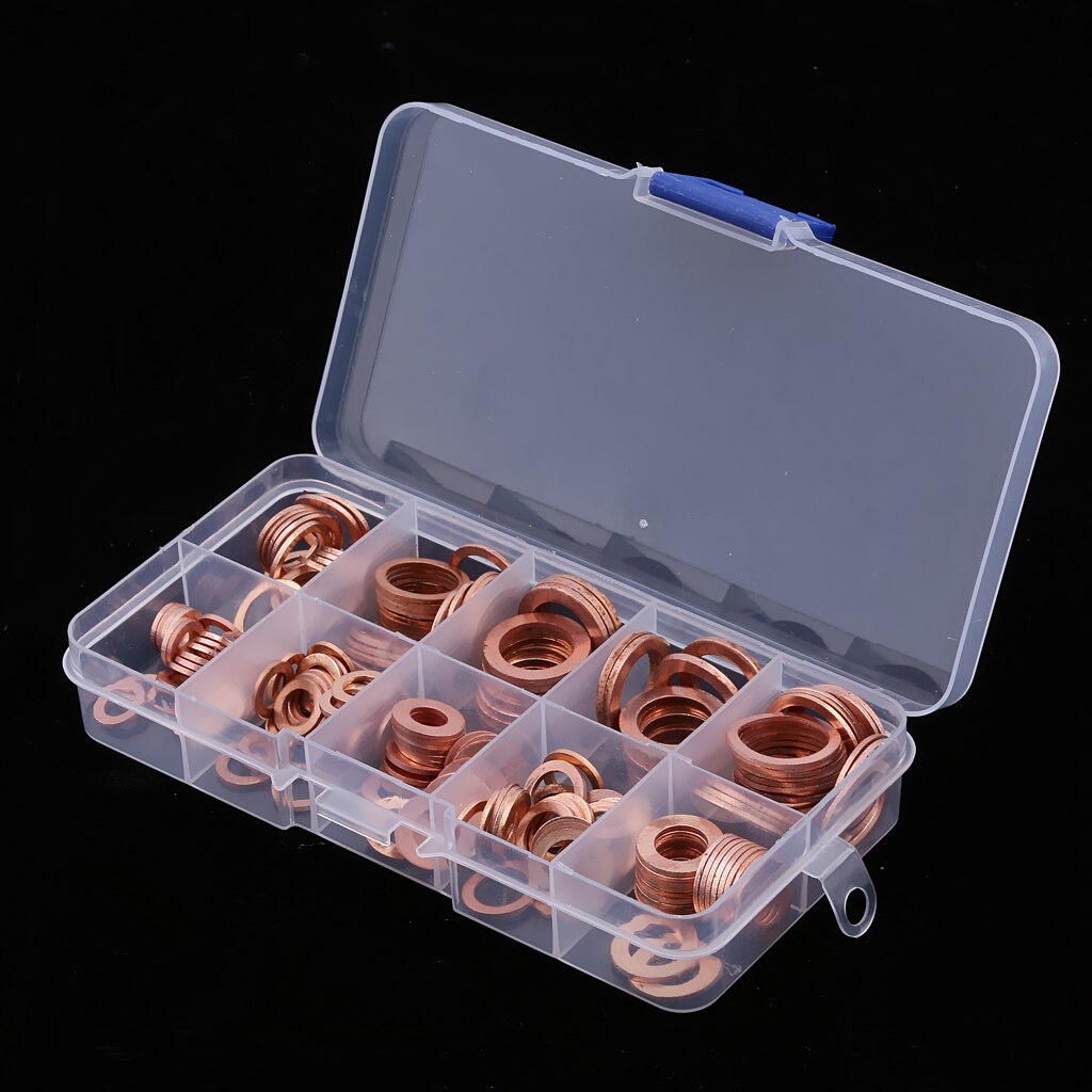 30 stuks koperen ringen set massieve pakking carterplug olie