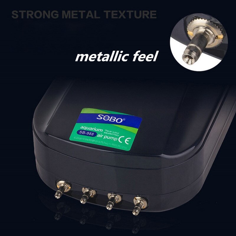 8w aquarium luchtpomp aquarium zuurstofverhogende pomp ultra stille luchtcompressor voor aquarium vis accessoires met vier gaten