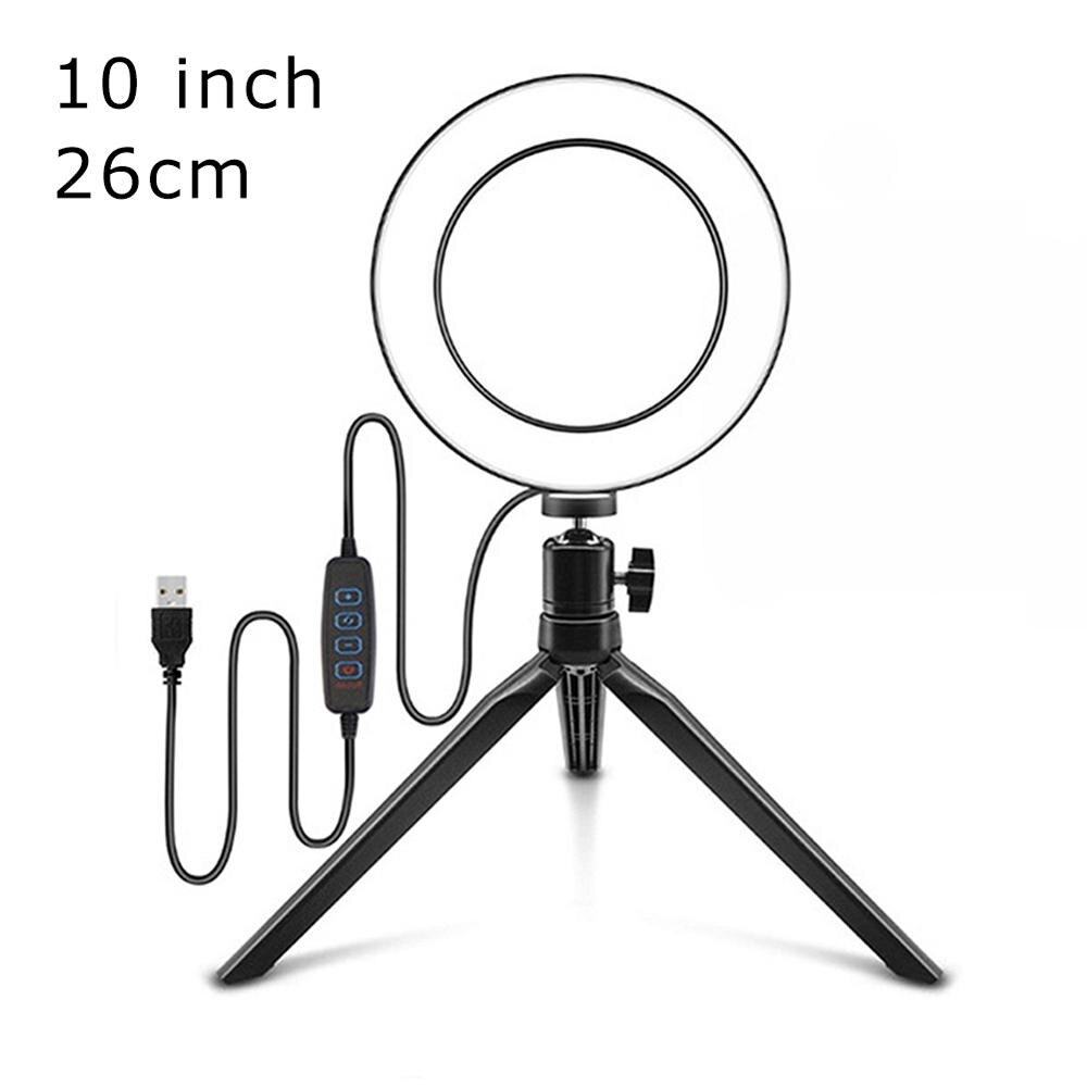 10 pollici Anello di Luce con il Basamento Della Macchina Fotografica LED Selfie Anello di Luce Per Il Cibo di Bellezza Video Cibo In diretta Streaming Della Macchina Fotografica Led cellulare Lampada: 10 inch 26cm