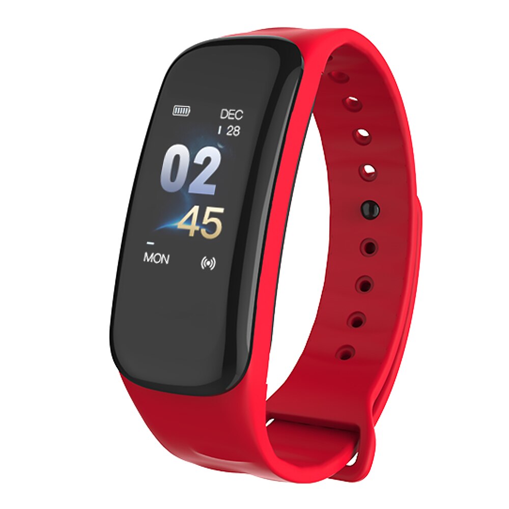 Pulsera inteligente IP67 para hombres y mujeres, reloj de seguimiento de Fitness, control de ritmo cardíaco, presión arterial, contador de calorías, control de sueño: Rojo