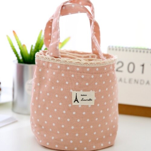 Outdoor Portable Picnic Basket 4 Color Camping Traveling Lunch Bag Large Capacity Food Beverages Portable Thermal Bags: pink