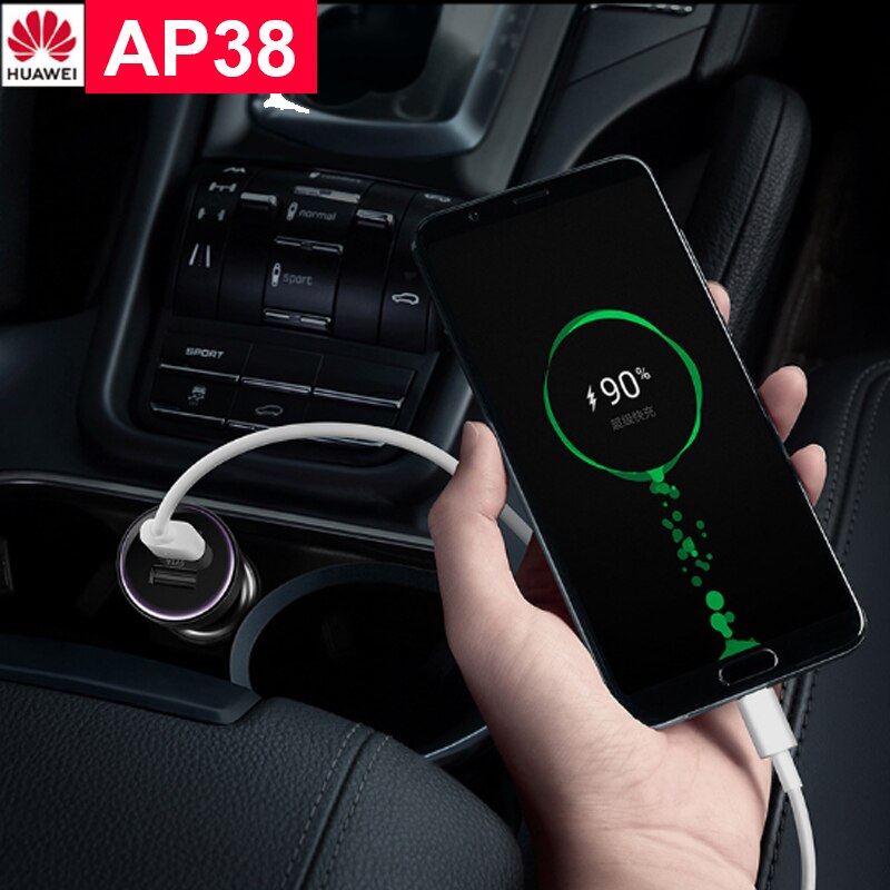 Cargador de teléfono para coche Huawei SuperCharge AP38 22,5 W, 4,5 V 5A, doble salida de USB-A, Cable de USB-C, carga rápida para Huawei Mate 30 Pro